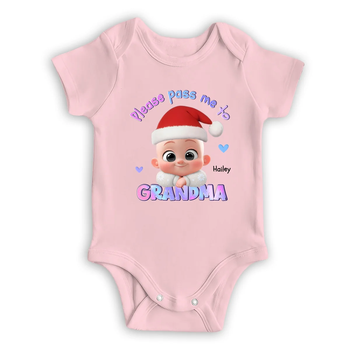 Please Pass Me To Grandma - Personalized Custom Long Sleeve Baby Onesie  - Image 9