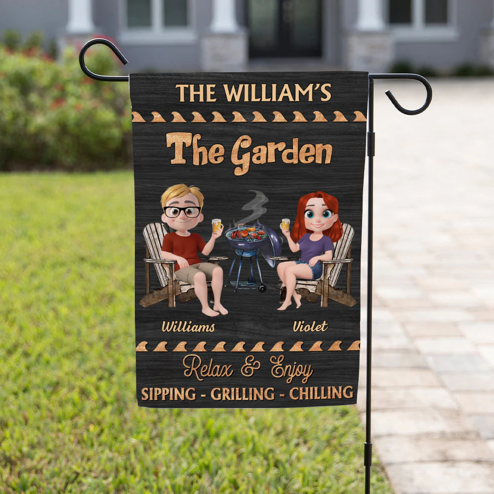 Pool And Patio Sipping Chilling - Personalized Custom Flag - Image 3