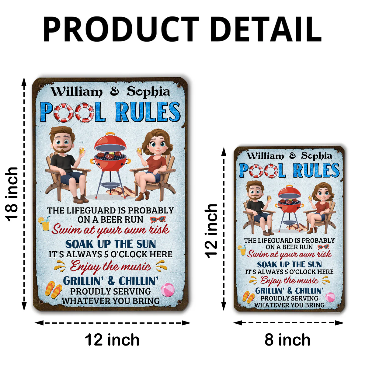 Pool Rules - Personalized Custom Metal Sign - Image 5