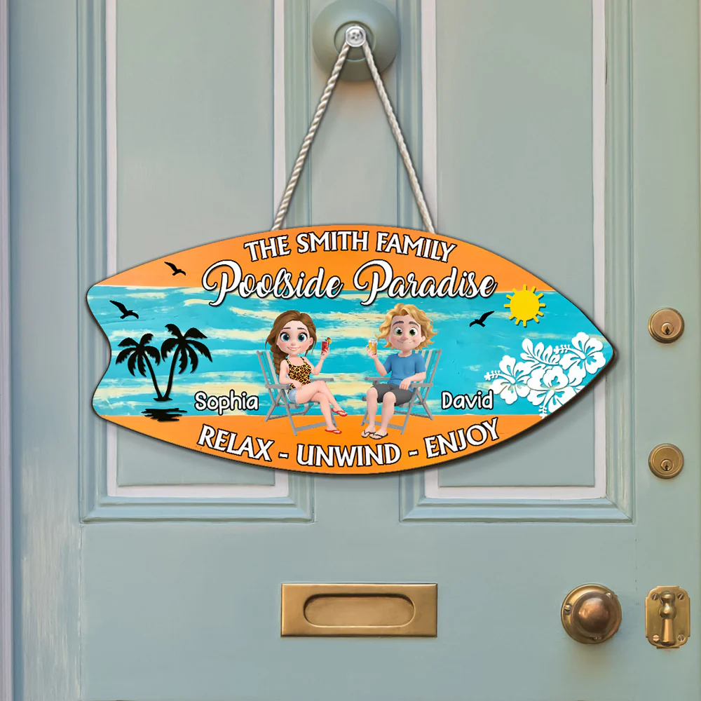 Poolside Paradise - Personalized Custom Wood Sign - Image 5