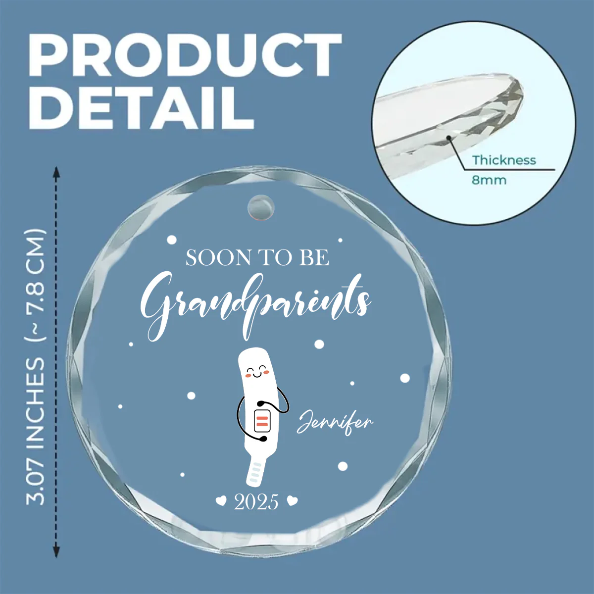 Pregnancy Announcement - Personalized Custom Glass Ornament - Image 5