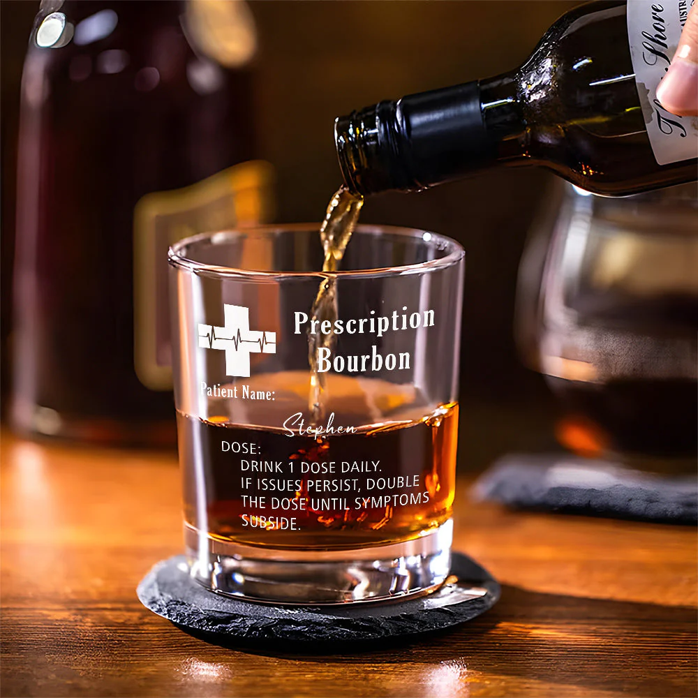 Prescription Whiskey Glasses - Personalized Custom Engraved Whiskey Glass - Image 5