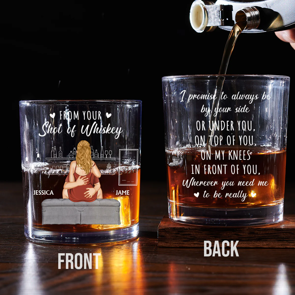Promise To Always Be By Your Side - Personalized Custom Whiskey Glass - Image 4
