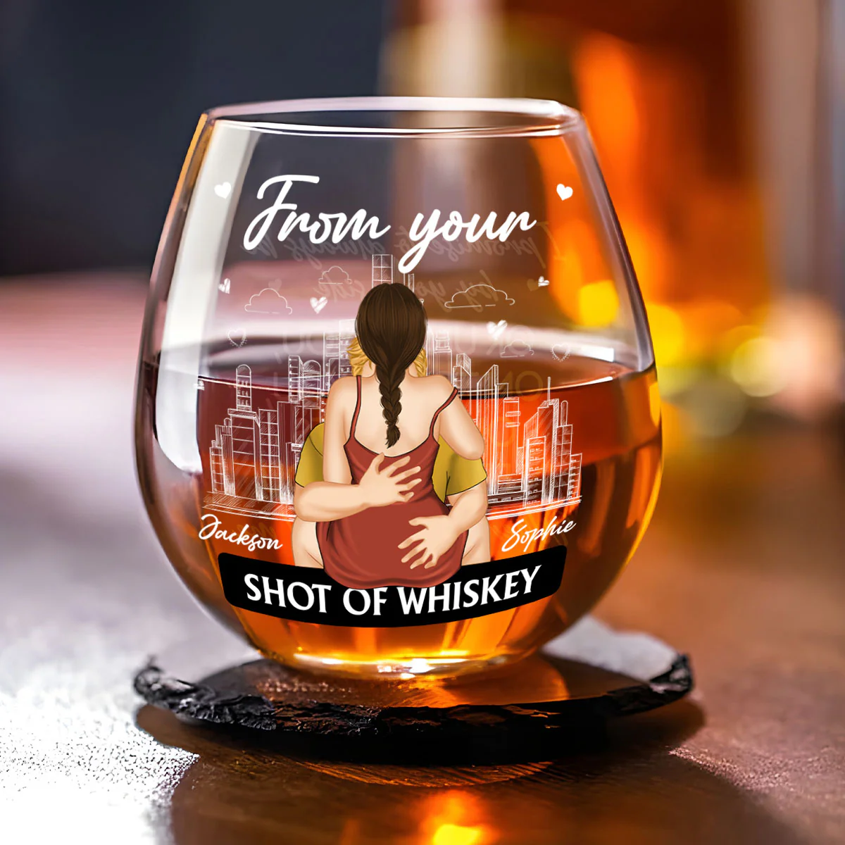 Promise To Always Be By Your Side - Personalized Custom Wine Glass - Image 2