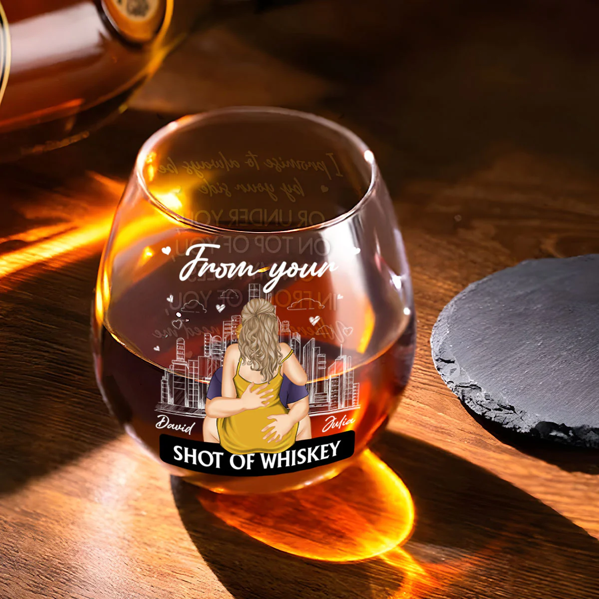 Promise To Always Be By Your Side - Personalized Custom Wine Glass - Image 4