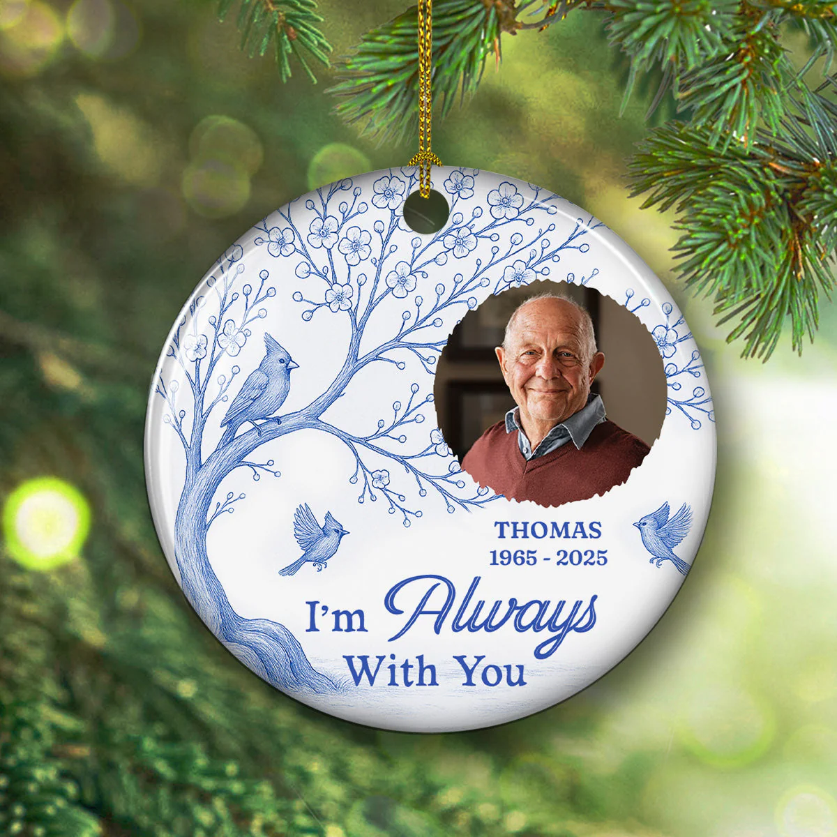Promise You Will Always With Me - Personalized Custom Ceramic Ornament - Image 2