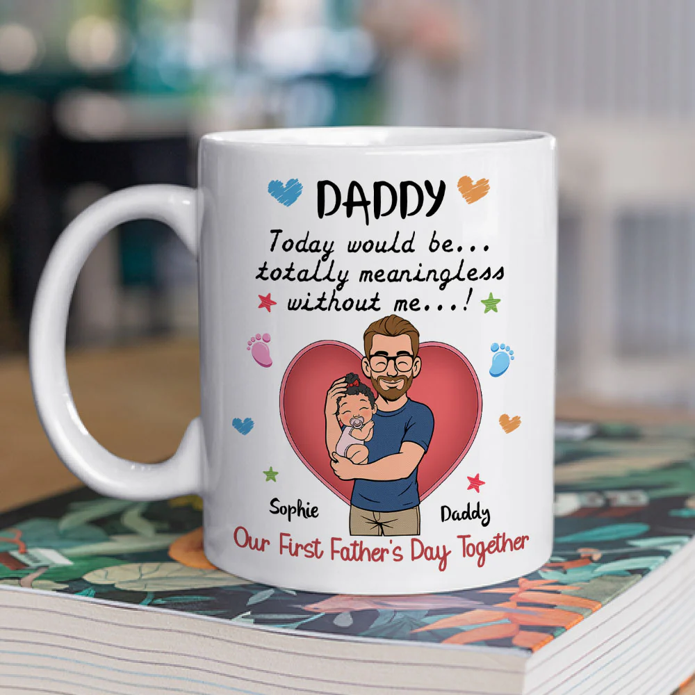 Promoted To Awesome Dad - Personalized Custom Coffee Mug - Image 2