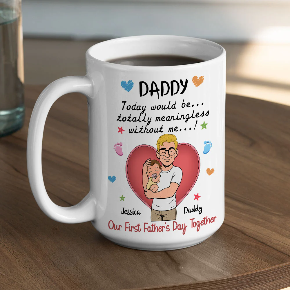 Promoted To Awesome Dad - Personalized Custom Coffee Mug - Image 5