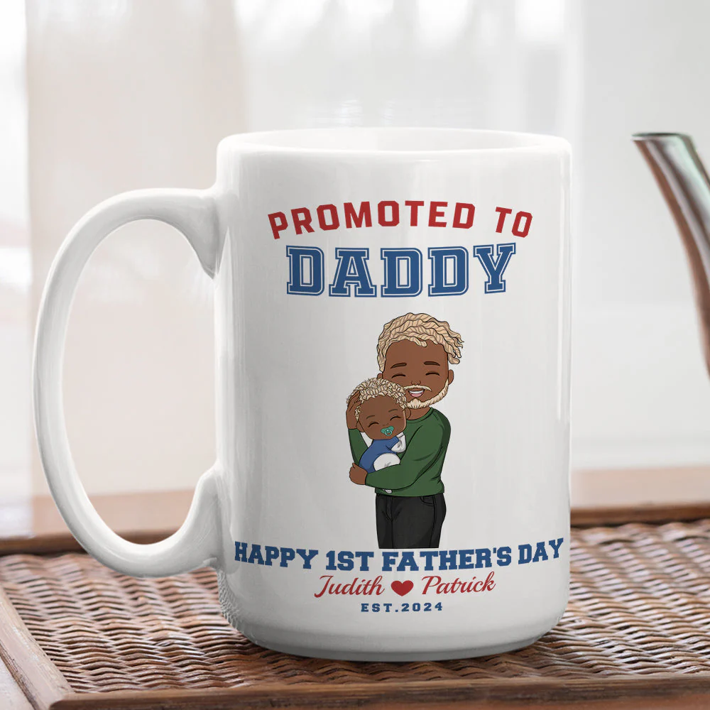 Promoted To Daddy - Personalized Custom Coffee Mug - Image 5