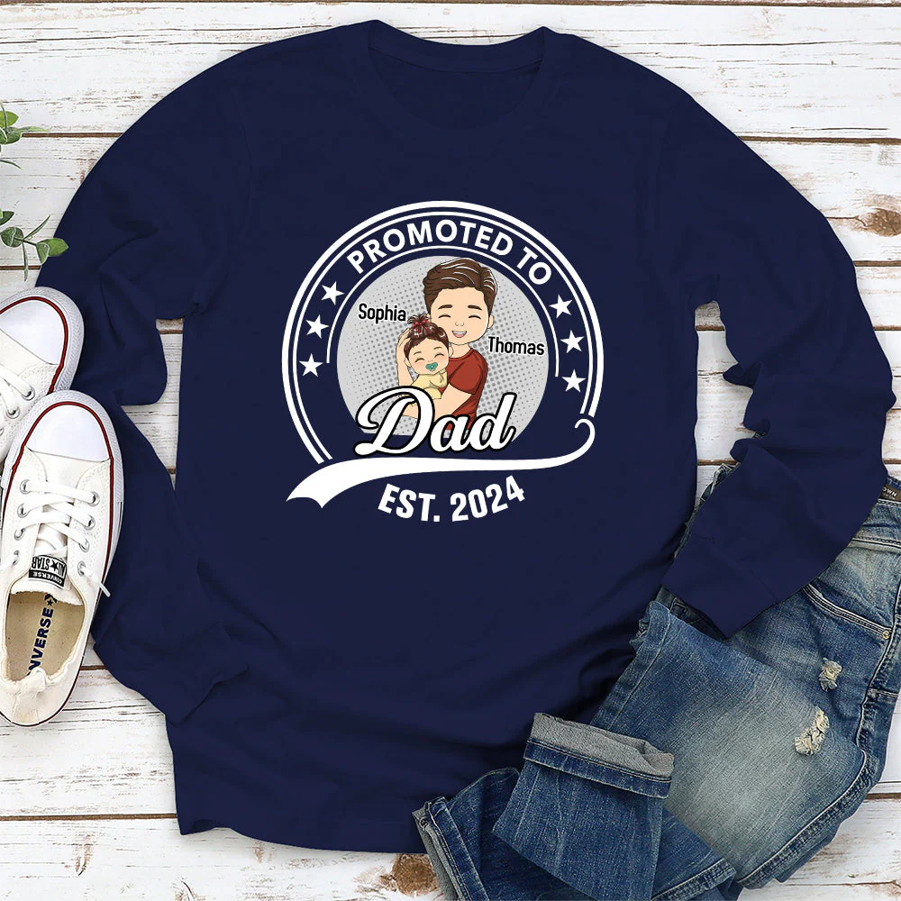 Promoted To Daddy - Personalized Custom Shirt - Image 2