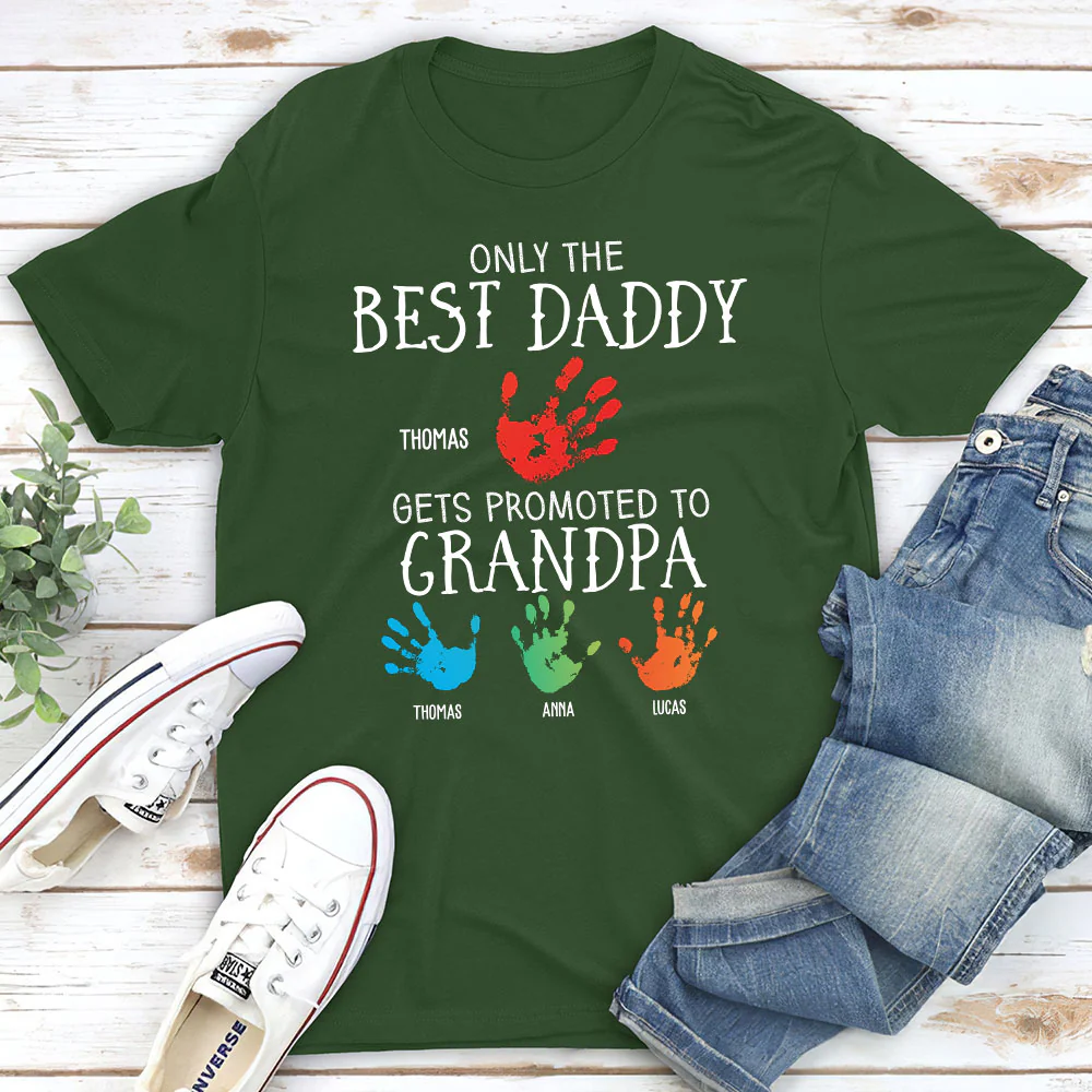 Promoted To Grandpa - Personalized Custom Shirt - Image 4