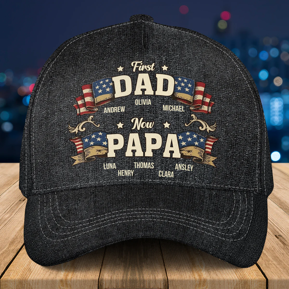 Promoted To Papa - Personalized Custom Classic Cap - Image 5