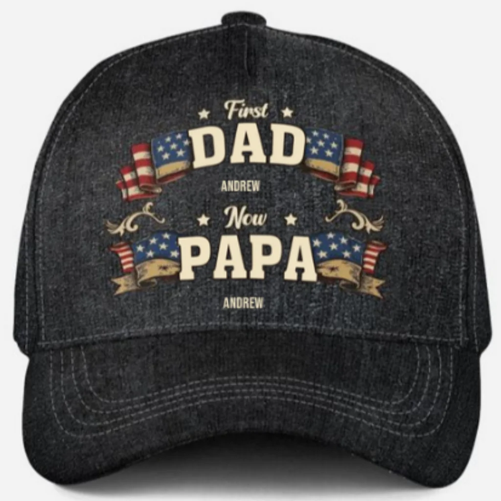 Promoted To Papa - Personalized Custom Classic Cap - Image 7