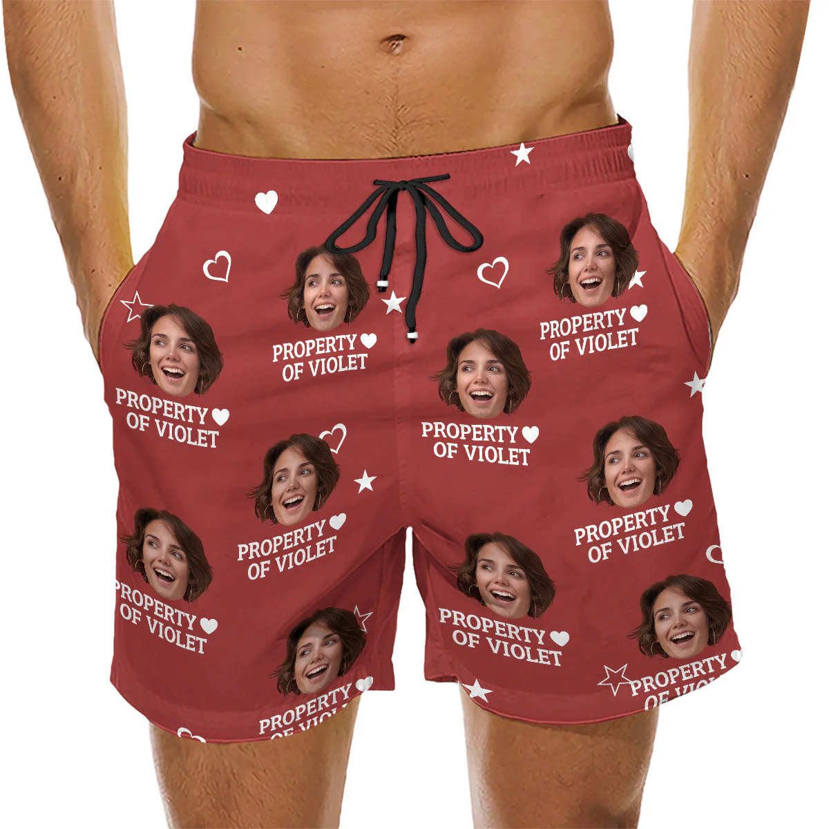 Property Of Her - Personalized Custom Beach Shorts - Image 4