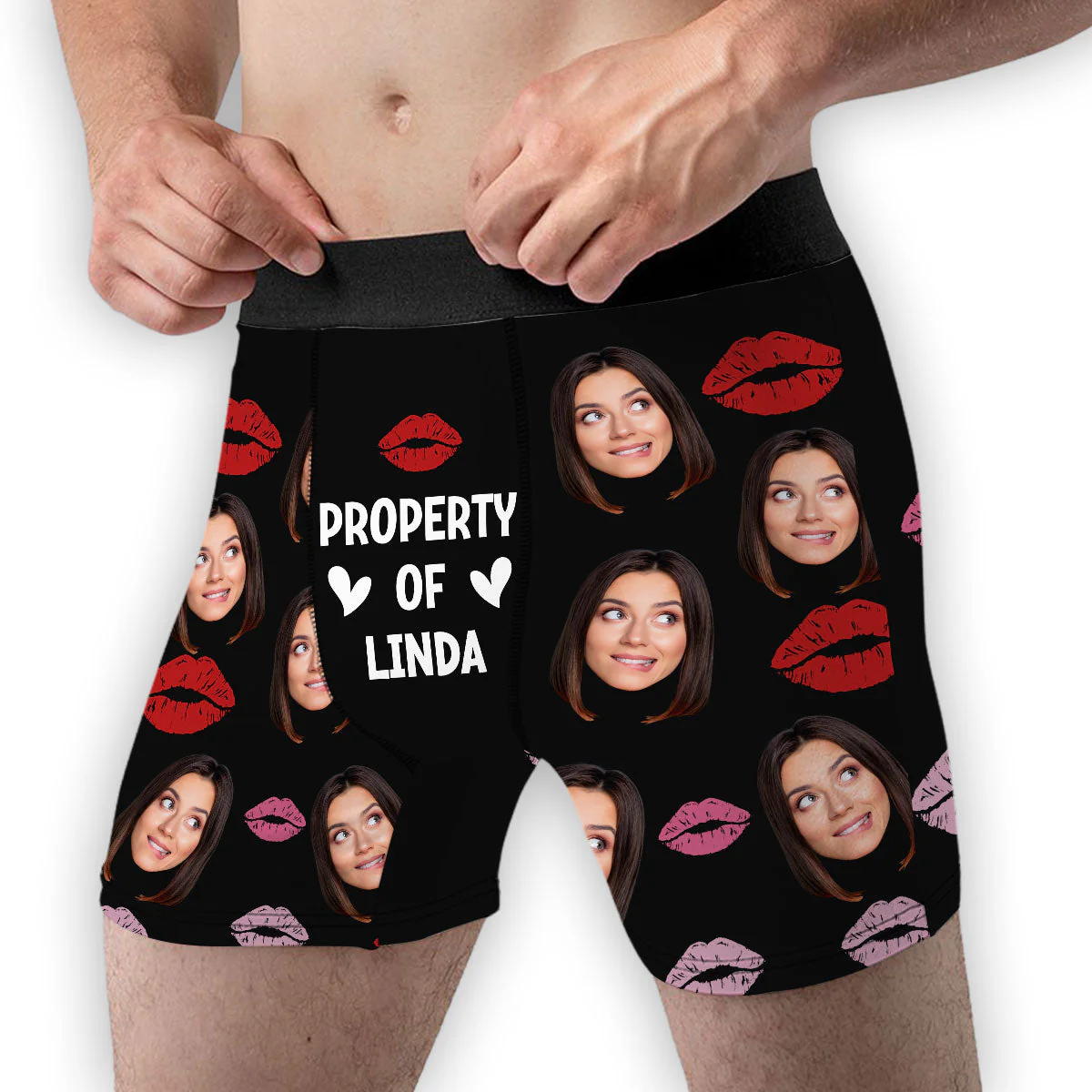 Property Of Her - Personalized Photo Men's Boxer Briefs - Image 3