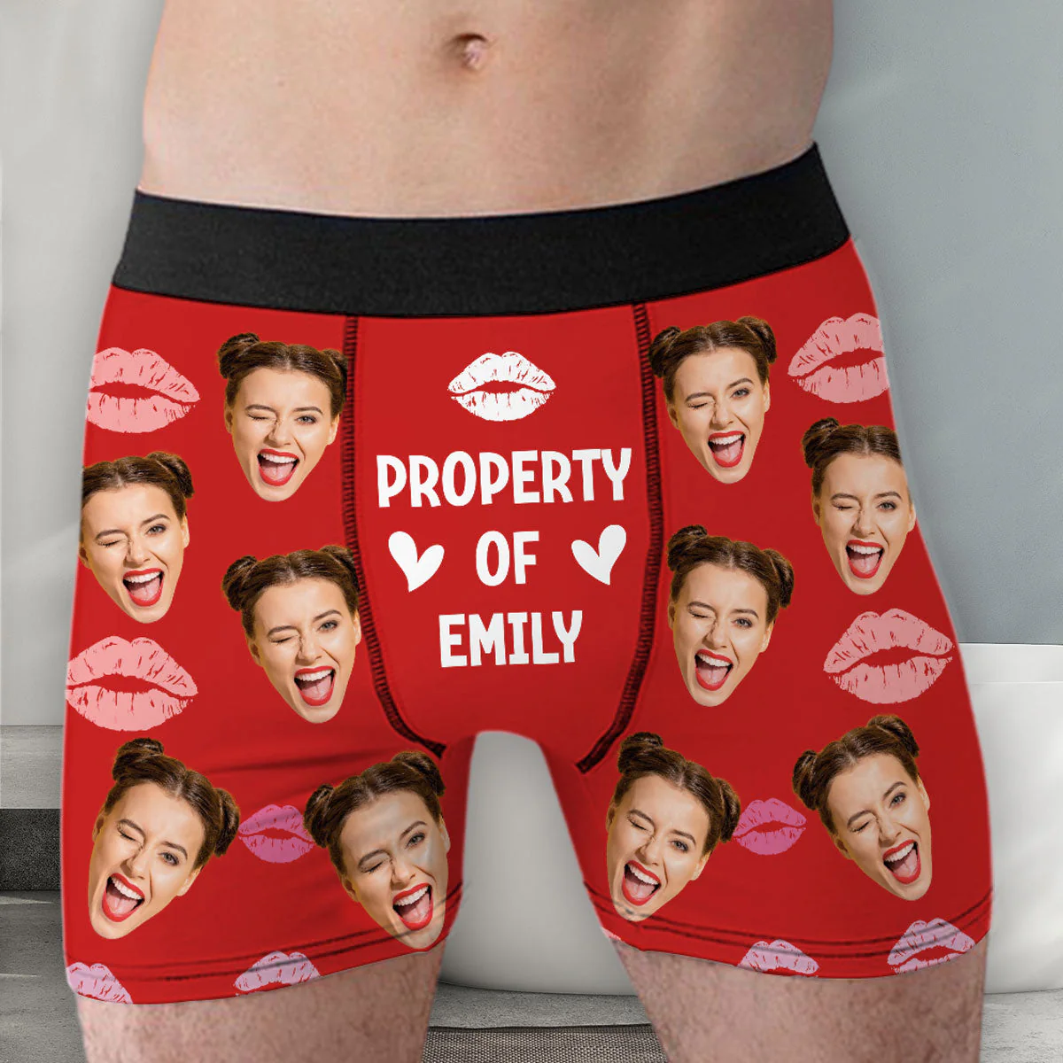 Property Of Her - Personalized Photo Men's Boxer Briefs - Image 4
