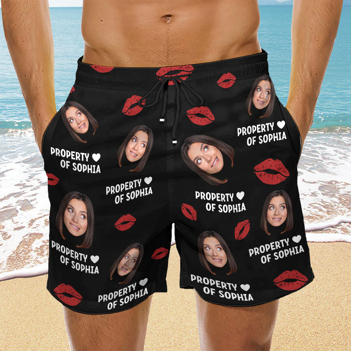 Property Of - Personalized Custom Beach Shorts - Image 3