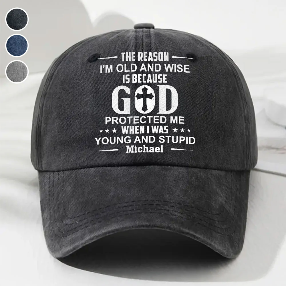 Protect Me - Personalized Custom Vintage Washed Denim Cap