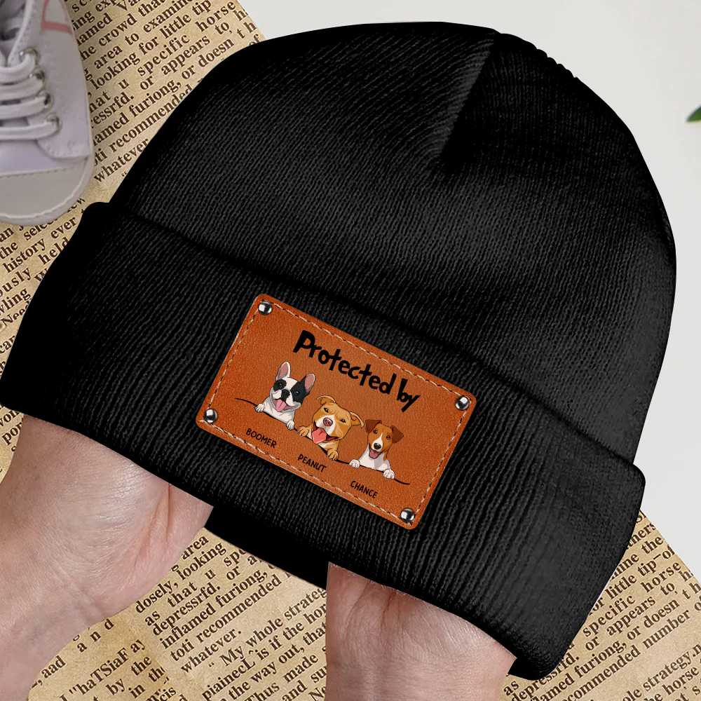 Protected By Dog - Personalized Custom Beanie - Image 4