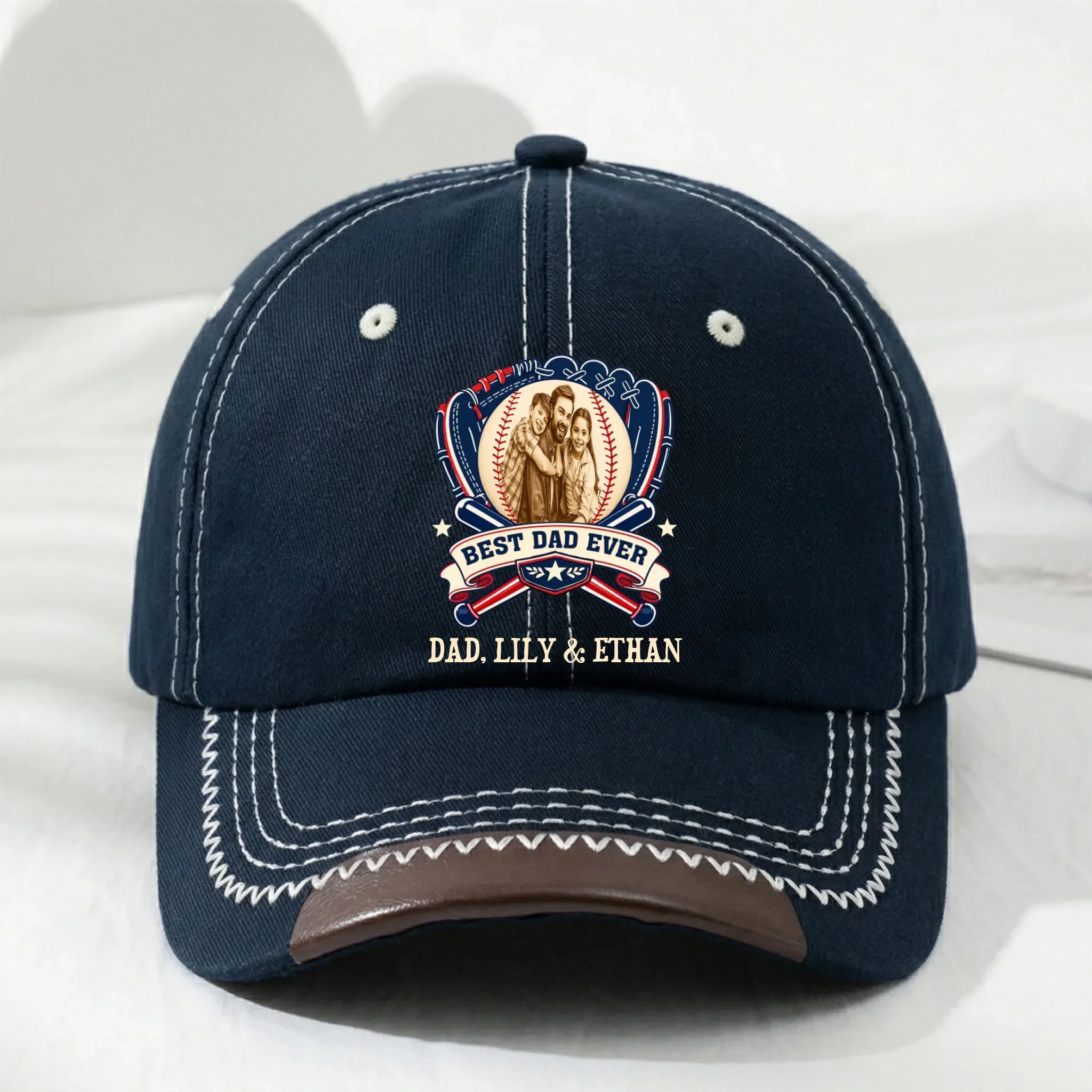 Proud Baseball Dad Ever - Personalized Custom Vintage Soft Baseball Cap - Image 10