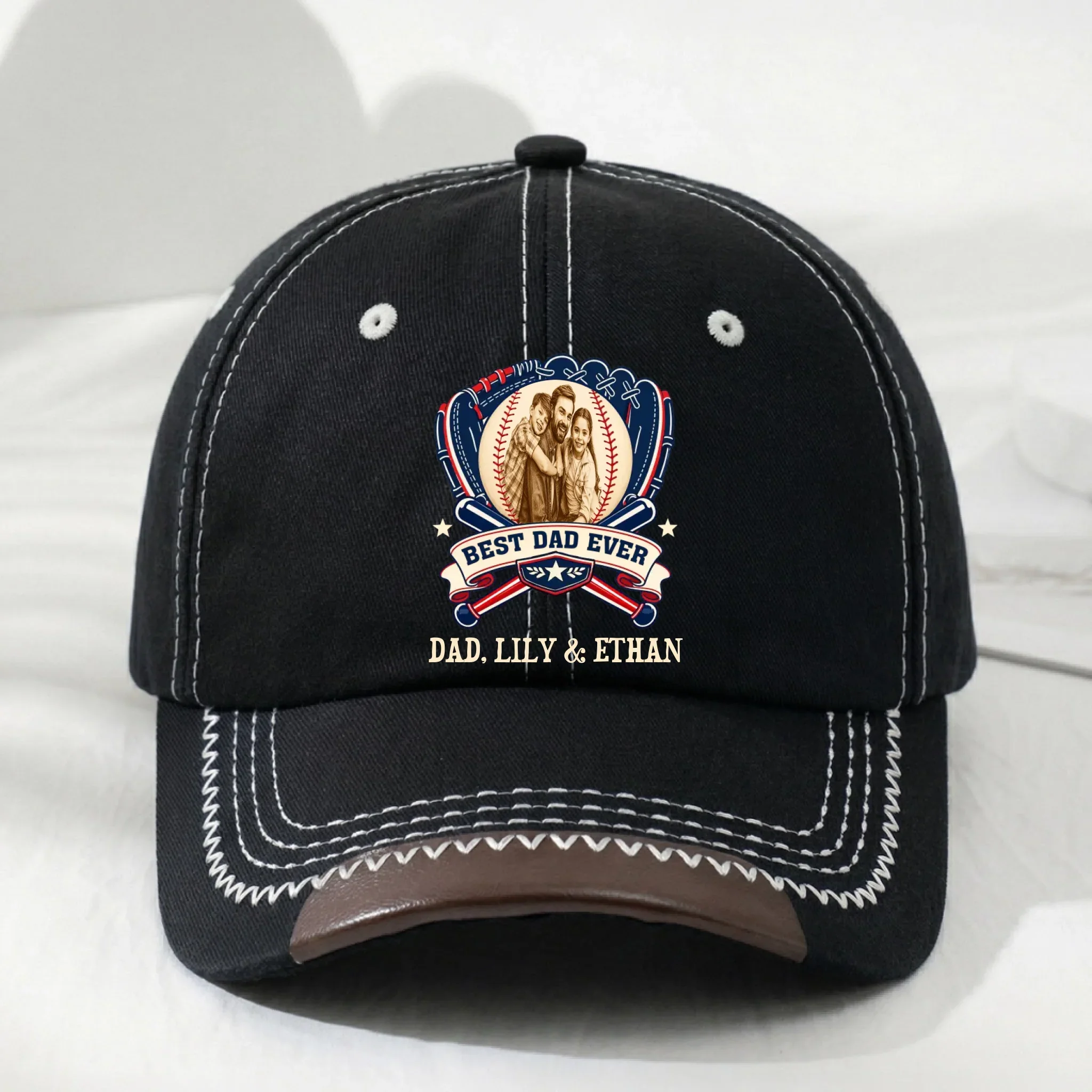 Proud Baseball Dad Ever - Personalized Custom Vintage Soft Baseball Cap - Image 8