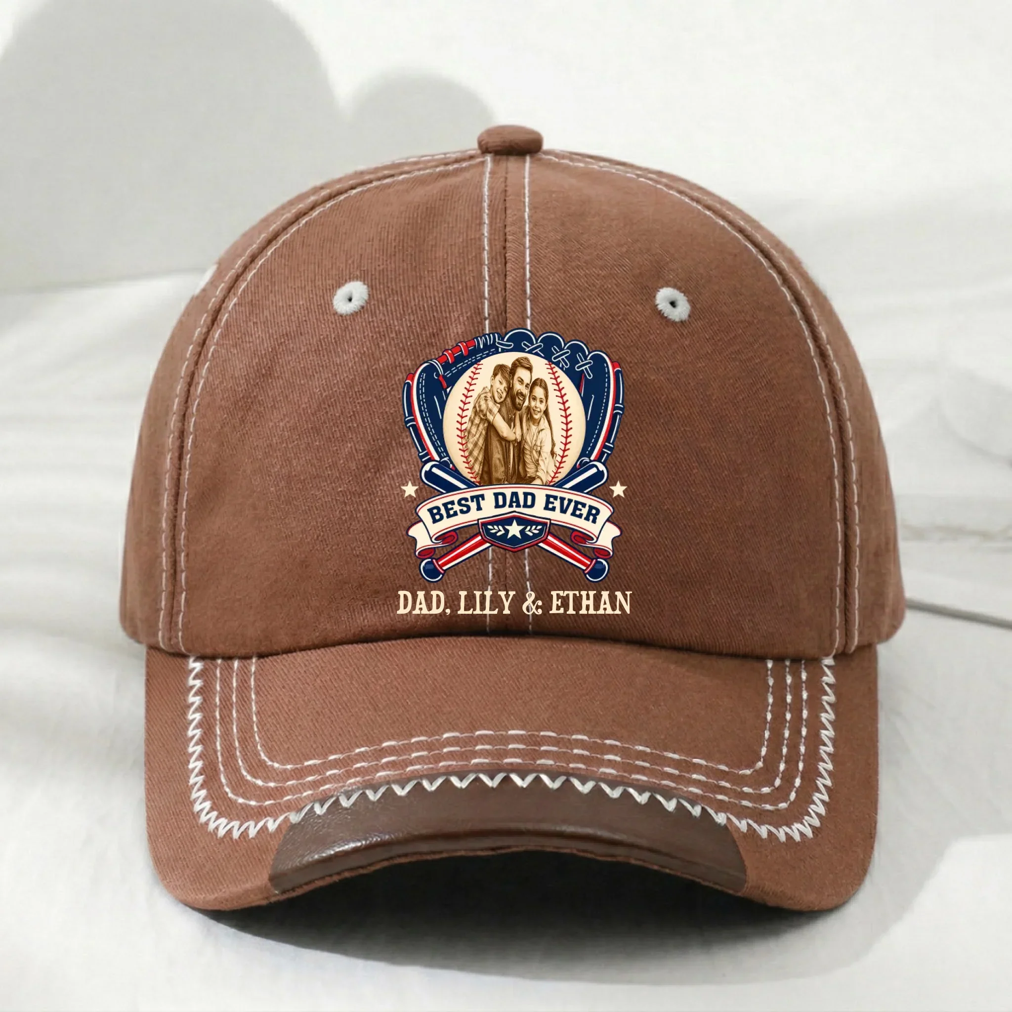 Proud Baseball Dad Ever - Personalized Custom Vintage Soft Baseball Cap - Image 9