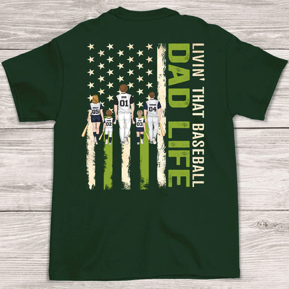 Proud Best Baseball Softball Dad Ever - Personalized Custom Shirt - Image 4