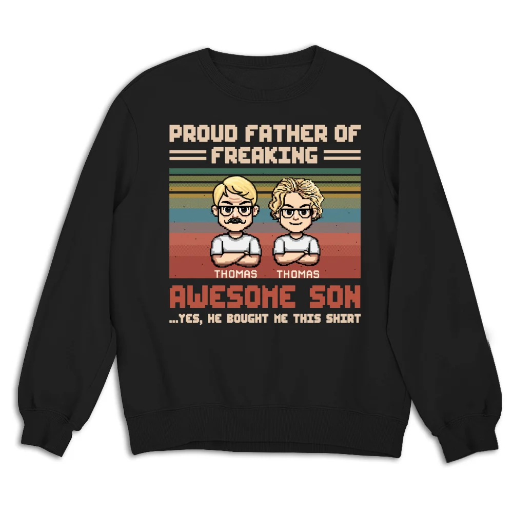 Proud Dad Of Freaking Awesome Kid - Personalized Custom Shirt - Image 15
