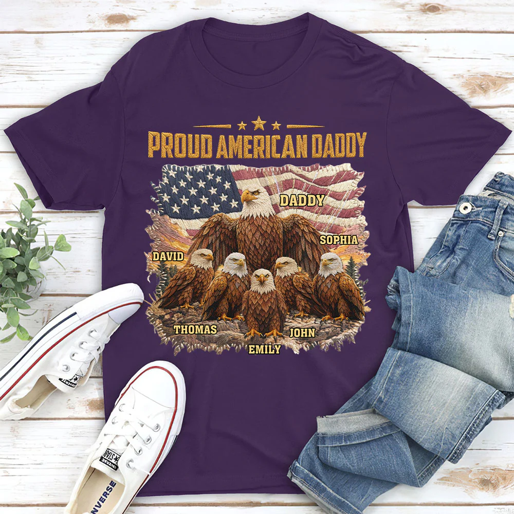 Proud Eagle Dad - Personalized Custom Shirt - Image 3