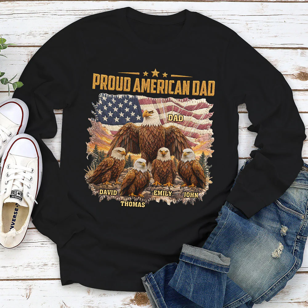 Proud Eagle Dad - Personalized Custom Shirt - Image 4