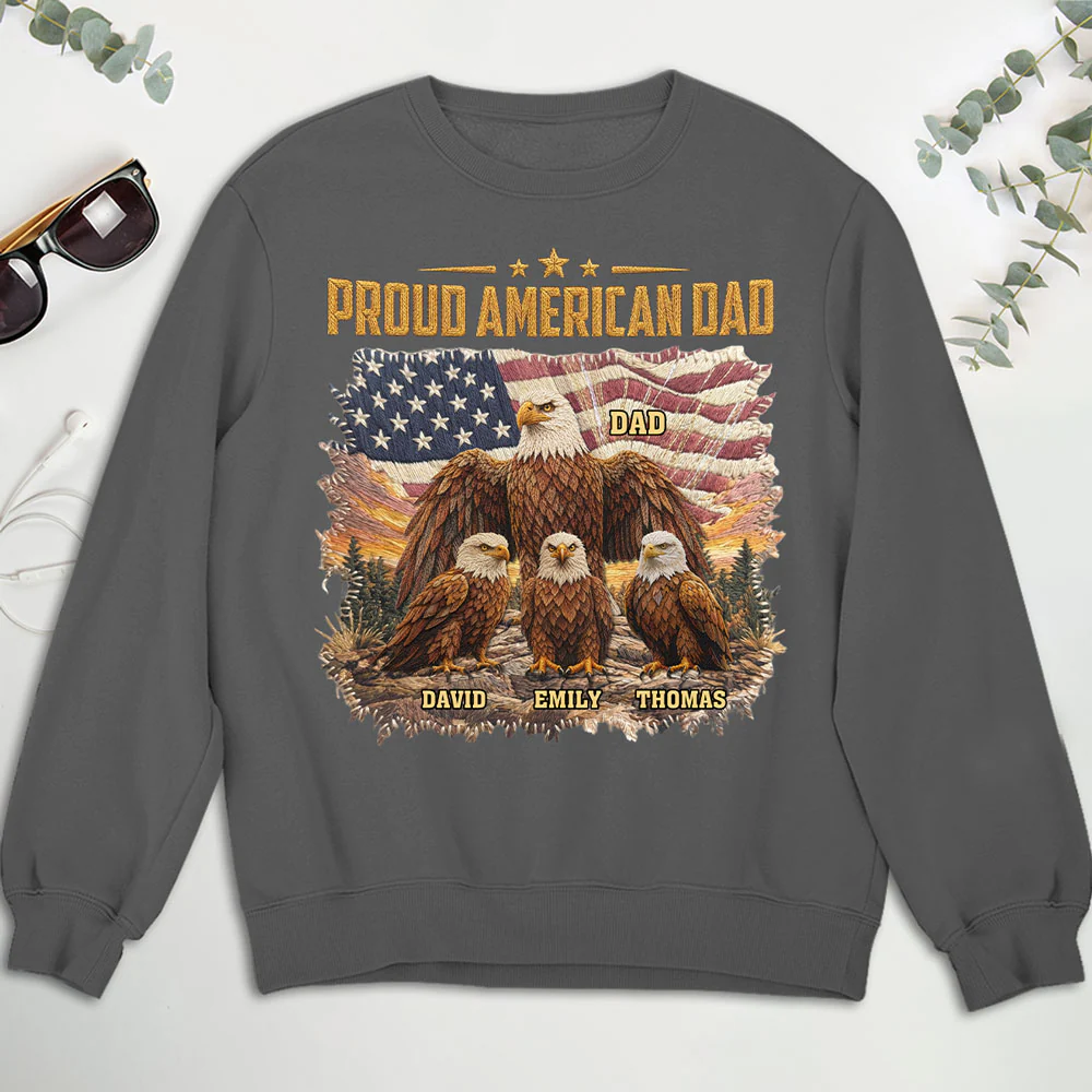 Proud Eagle Dad - Personalized Custom Shirt - Image 5