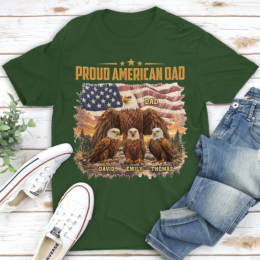 Proud Eagle Dad - Personalized Custom Shirt - Image 6