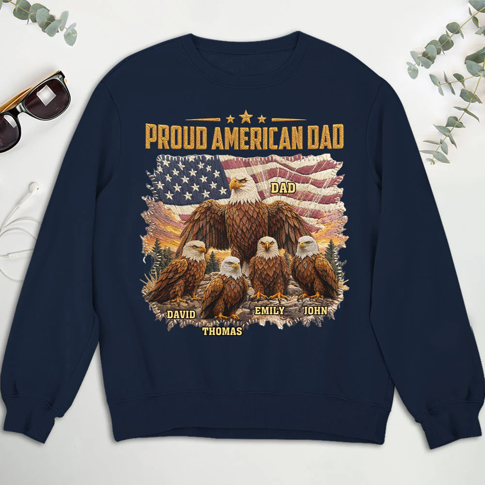 Proud Eagle Dad - Personalized Custom Shirt - Image 7