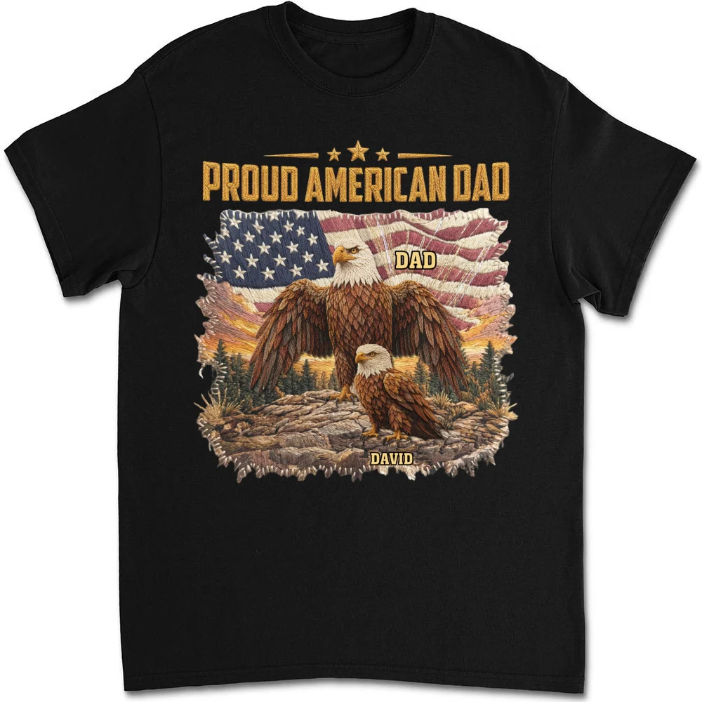 Proud Eagle Dad - Personalized Custom Shirt - Image 8