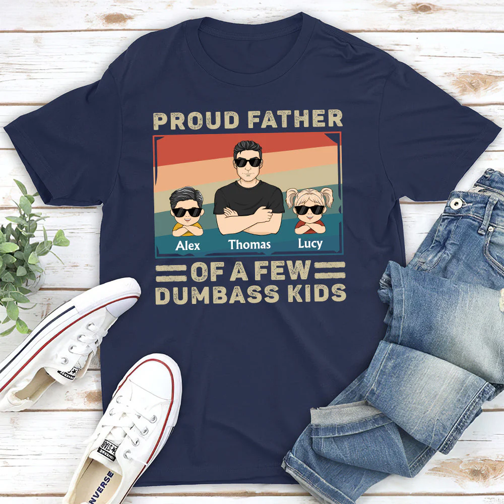 Proud Father Of A Few Baby - Personalized Custom Shirt - Image 3