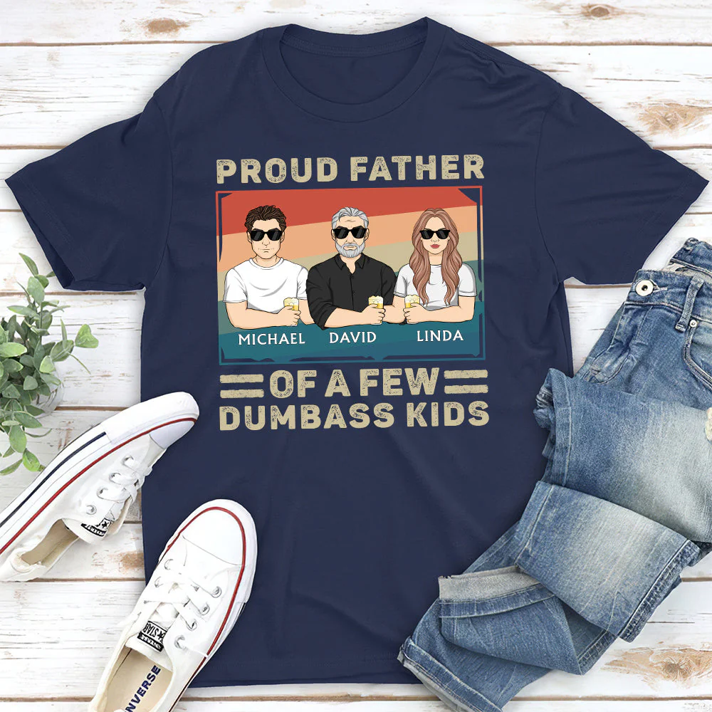 Proud Father Of A Few Kids - Personalized Custom Shirt - Image 5