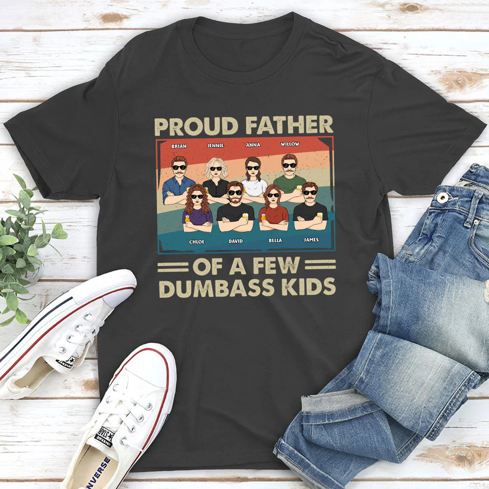 Proud Father Of A Few - Personalized Custom Unisex T-shirt - Image 3