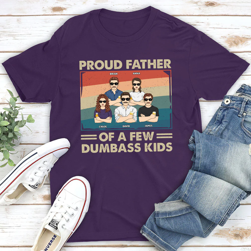 Proud Father Of A Few - Personalized Custom Unisex T-shirt - Image 4