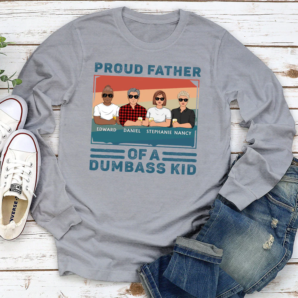 Proud Father Of A Kid - Personalized Custom Shirt - Image 3