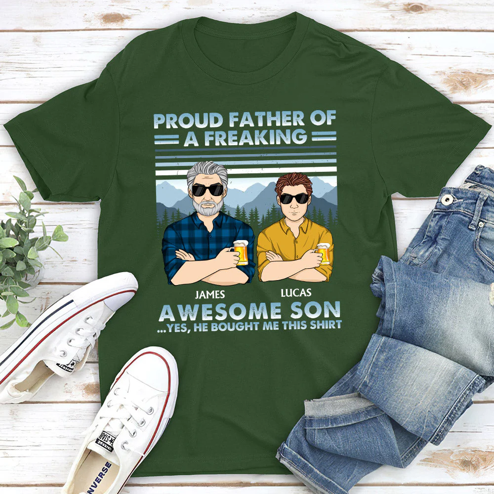Proud Father Of Awesome Kids - Personalized Custom Shirt - Image 3