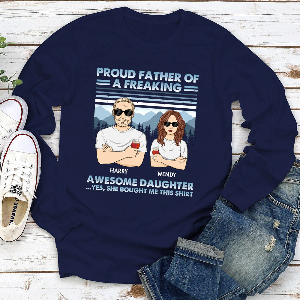 Proud Father Of Awesome Kids - Personalized Custom Shirt - Image 4