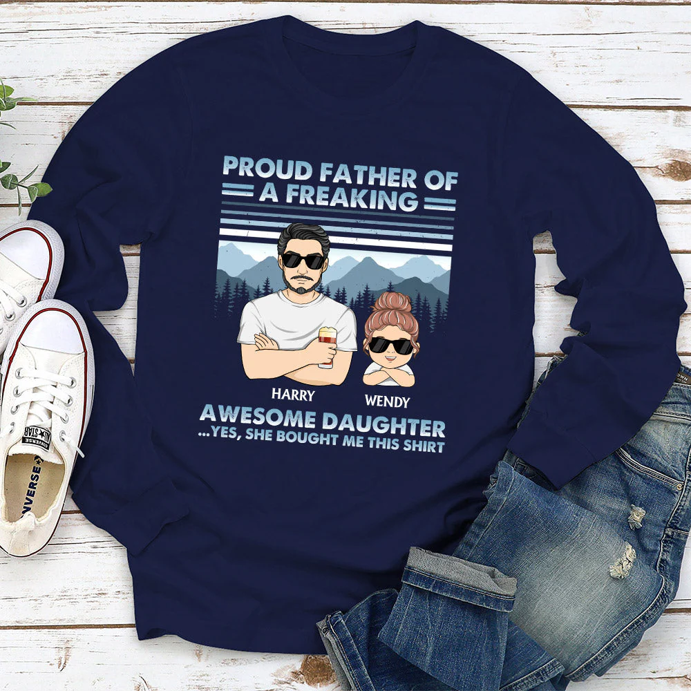Proud Father Of Freaking Awesome Kids Young - Personalized Custom Shirt - Image 7