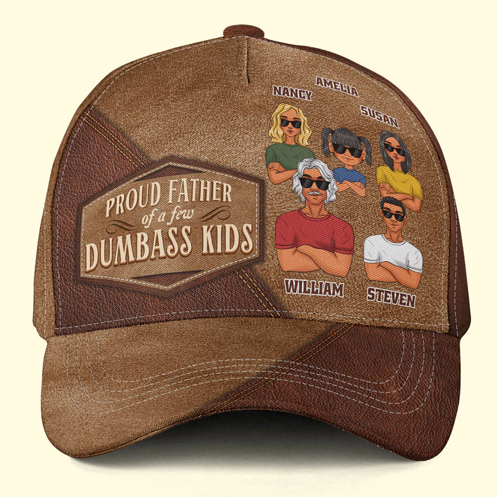 Proud Father Version 2 - Personalized Classic Cap - Image 2