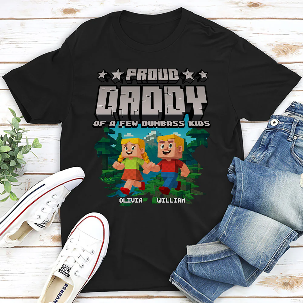 Proud Grandfather Of Few Kids - Personalized Custom Shirt - Image 2