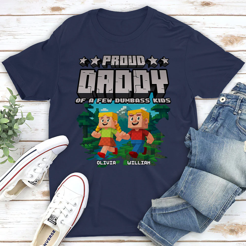 Proud Grandfather Of Few Kids - Personalized Custom Shirt - Image 5