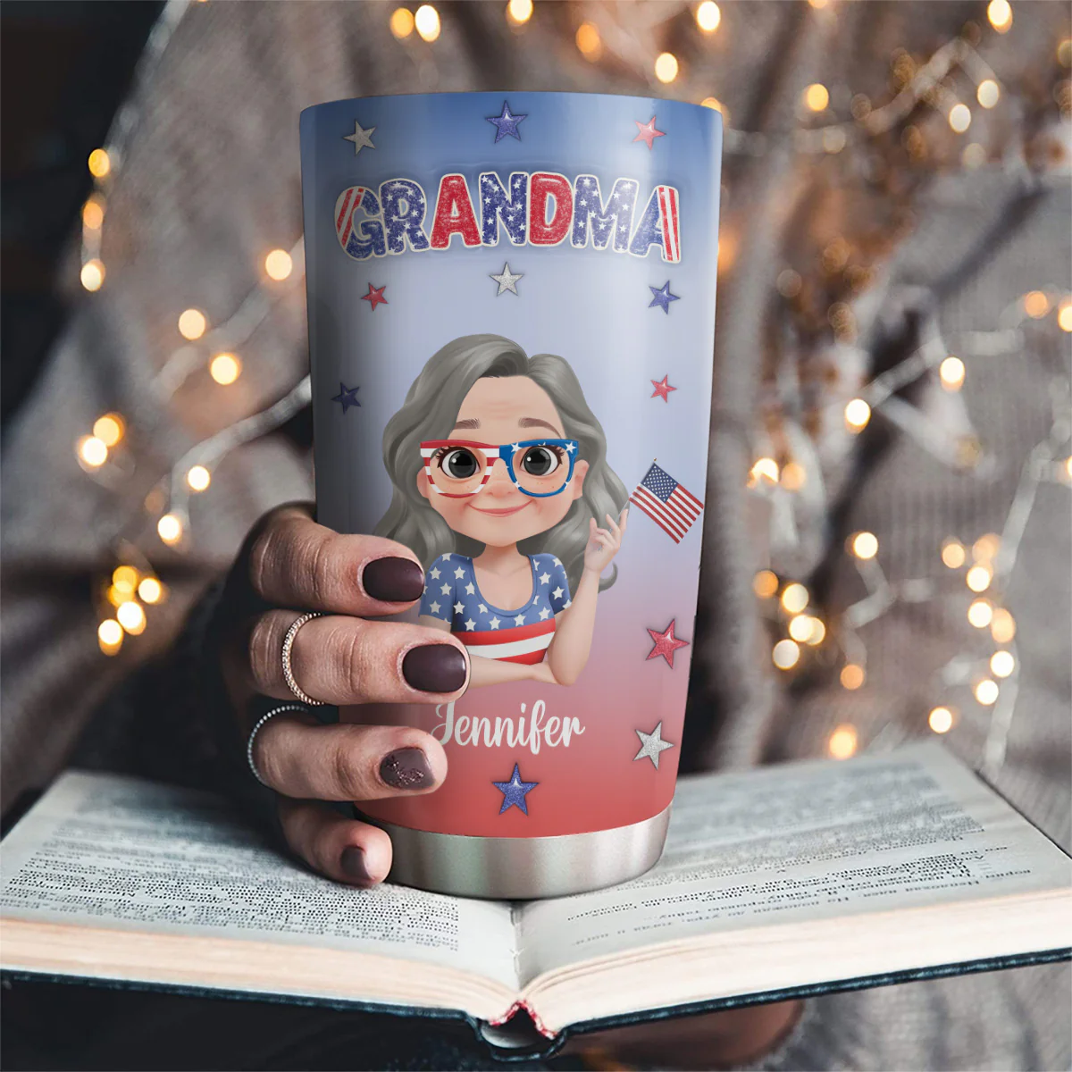 Proud Grandma - Personalized Custom 3D Inflated Effect Tumbler - Image 2