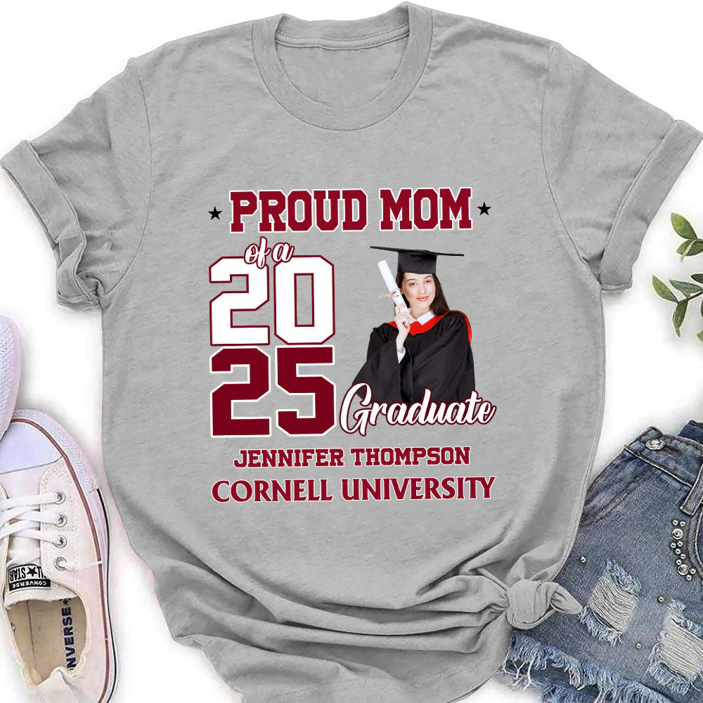 Proud Mom Of A Graduate 2025 - Personalized Custom Shirt - Image 2