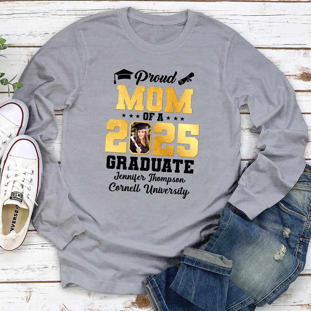 Proud Mom Of A Graduate - Personalized Custom Shirt - Image 3