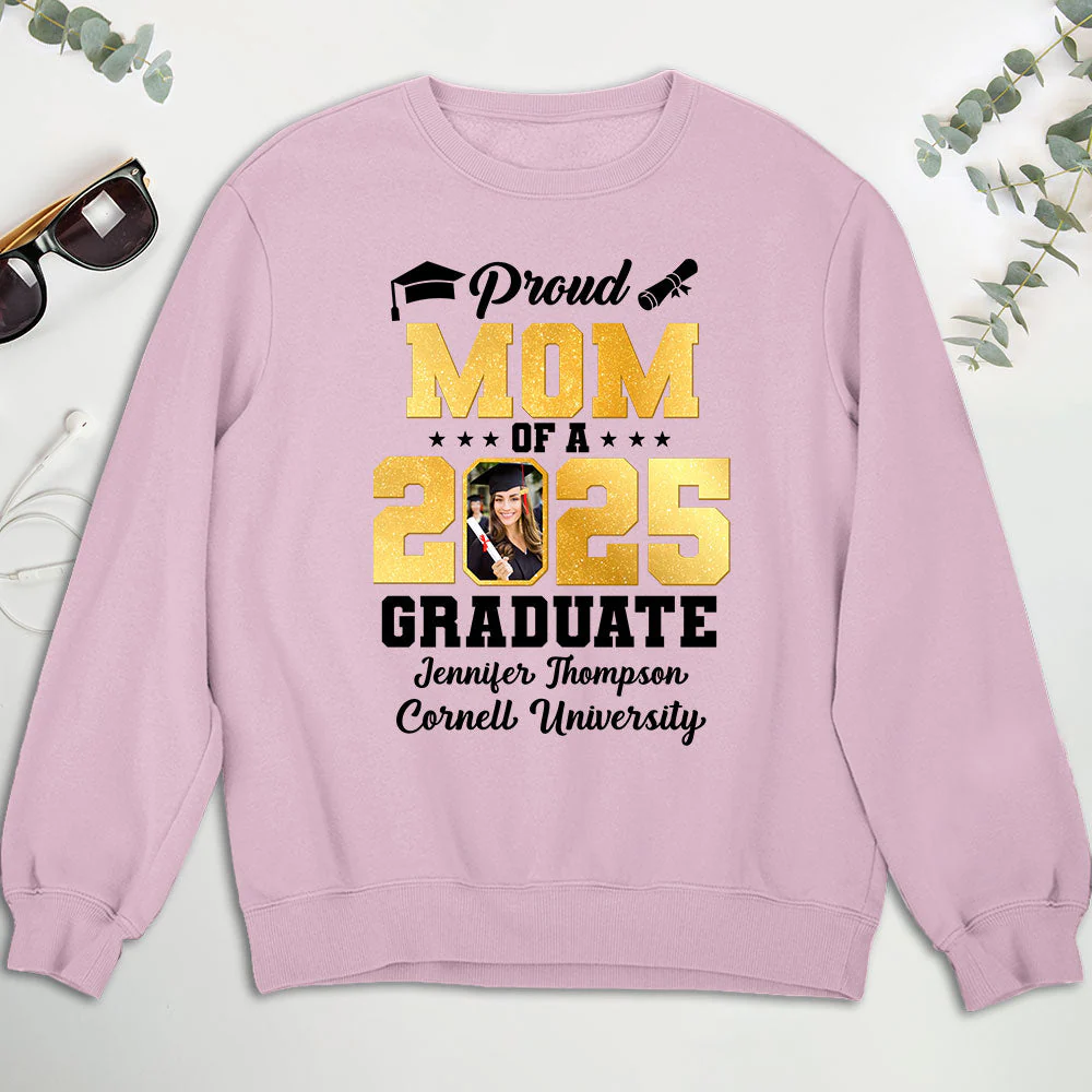 Proud Mom Of A Graduate - Personalized Custom Shirt - Image 4