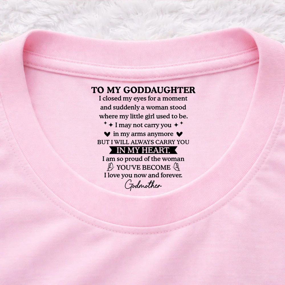 Proud Of My Little Girl - Personalized Custom Inside Neck Print T-shirt